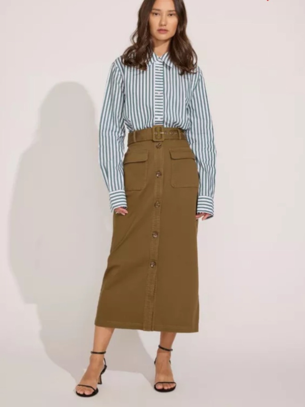 SOLID & STRIPED Olive Harper Cargo Midi Skirt